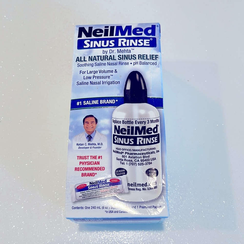 Neil med sinus rinse by Dr. Mehta all natural sinus relief saline rinse